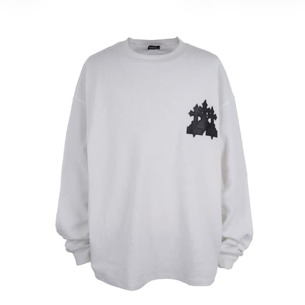 [2] 어웬드 레퀴엠 패치 와플 롱 슬리브 화이트