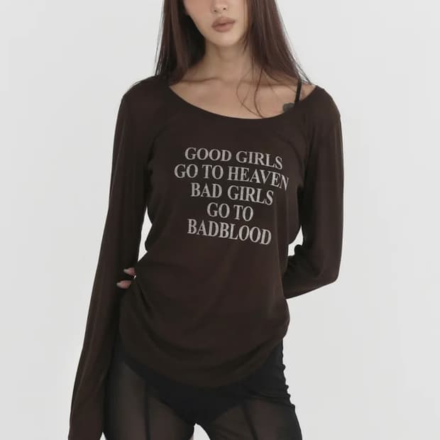 배드블러드 캐시미어 긴팔티