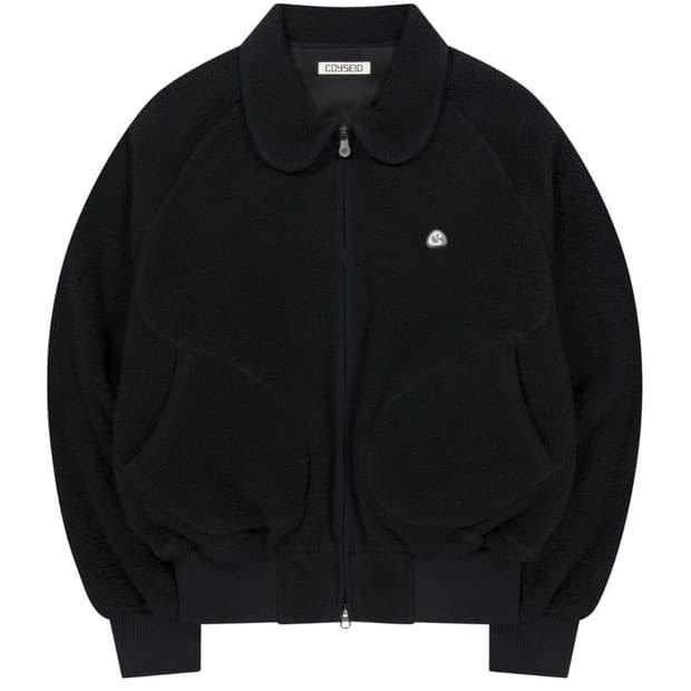 코이세이오 라운드 카라 플리스 자켓 블랙