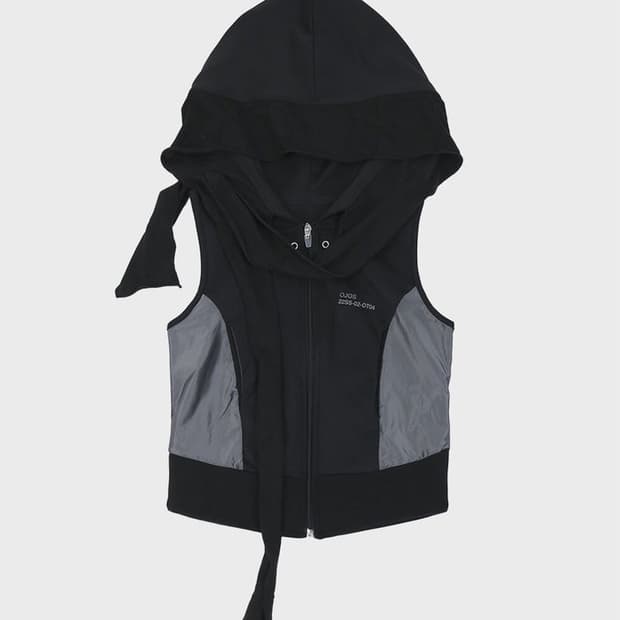 Ojos Muffler boxer hoodie zip-up black