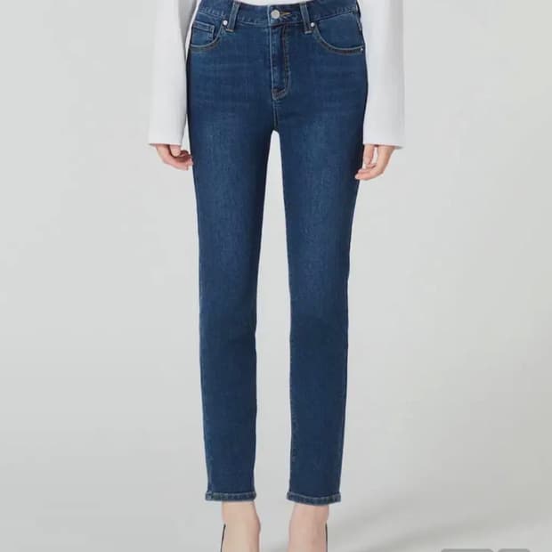 (수수료X)게스 블루 데님 청바지 여성 슬림 스트레이트