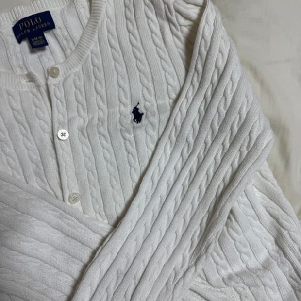 폴로 포니 꽈배기 가디건 M