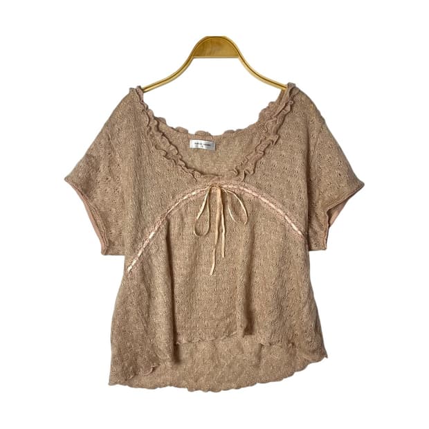 [JPN] 빈티지 크로쉐 레이어드 하프 니트