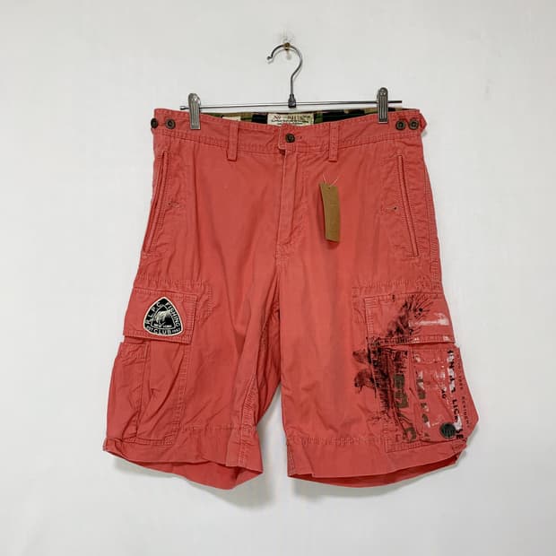 폴로 랄프로렌 빈티지 핑크 카고 버뮤다 팬츠 32인치 00s y2k