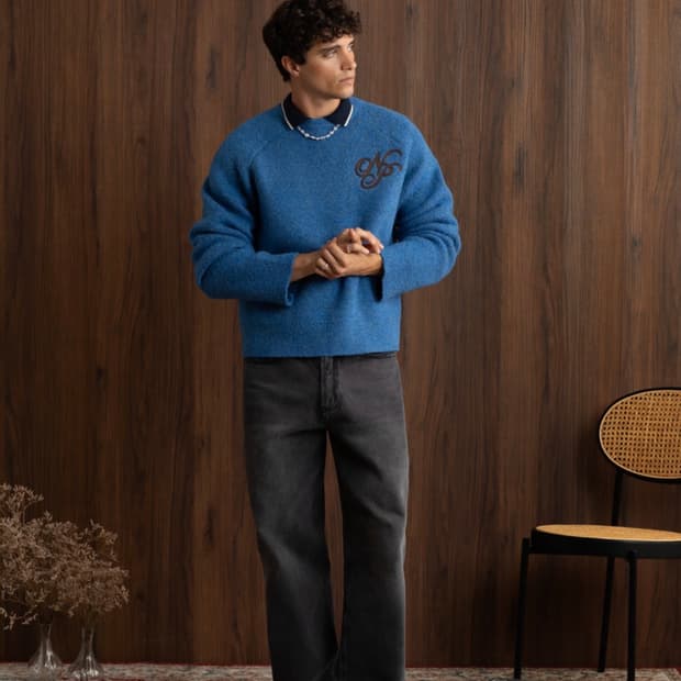 스페인 누드 프로젝트 니트 블루 L사이즈 새상품