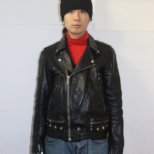 골든구스 스터드 바이컷 자켓 블랙