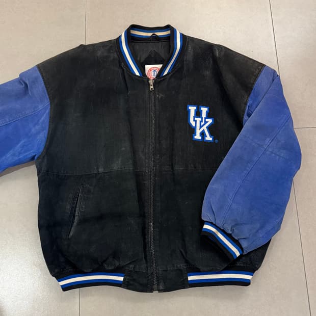 90’s 켄터키대 가죽 바시티 자켓 XL