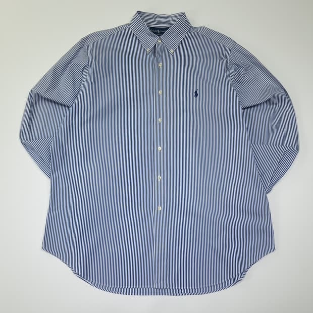 CL711 XL 폴로 90s 홍콩판 블루 스트라이프 셔츠 남방