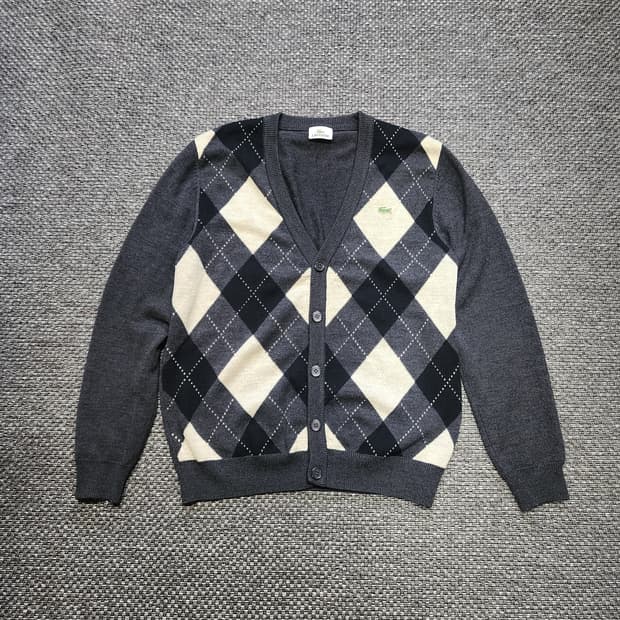 라코스테 아가일 패턴 가디건