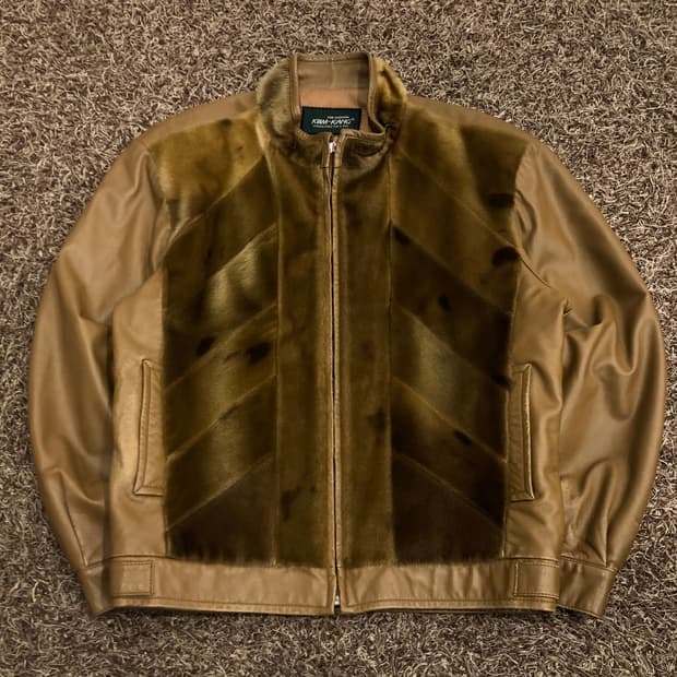 금강 양가죽 퍼 도킹 레더 가죽 자켓