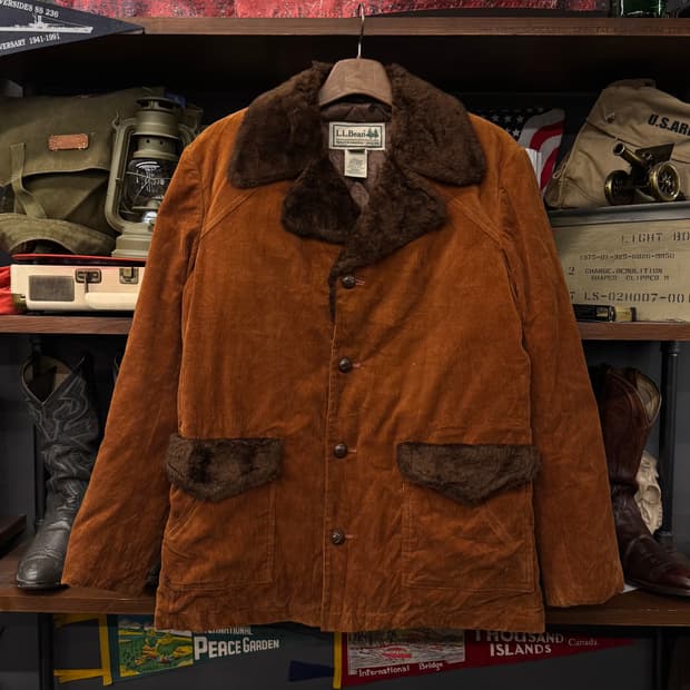 90s LLBEAN 엘엘빈 코듀로이 퍼 랜치 시어링 하프 코트
