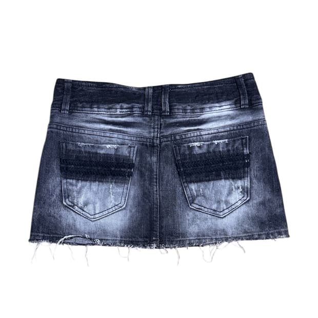 WASHED DENIM SKIRT