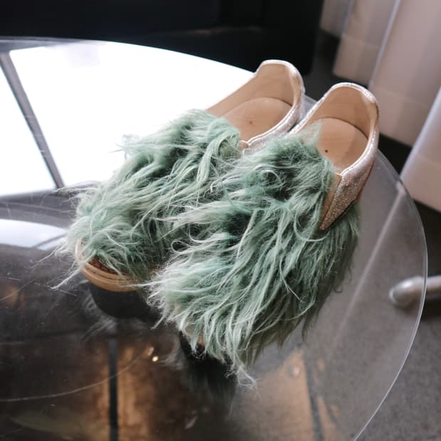 Maison Margiela glitter fur sneakers
