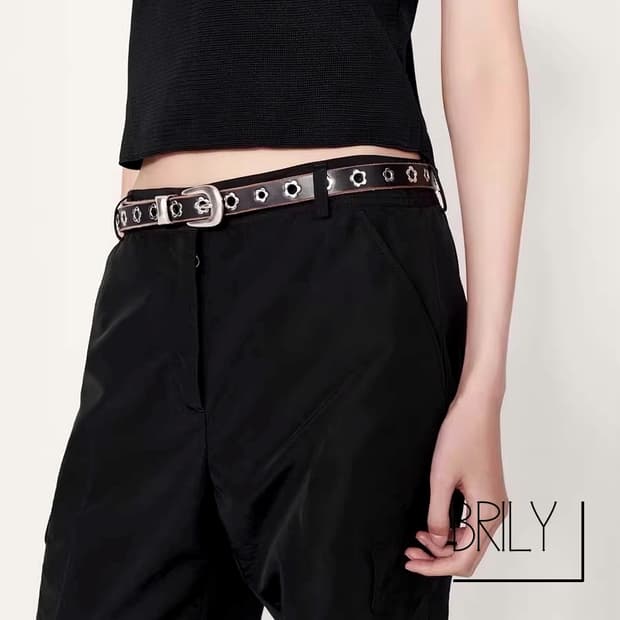 [UNISEX] ANN 플라워 아일렛 이태리 소가죽 웨스턴 벨트