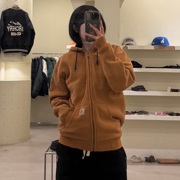 칼하트 브라운 미드웨이트 후드 집업 U804