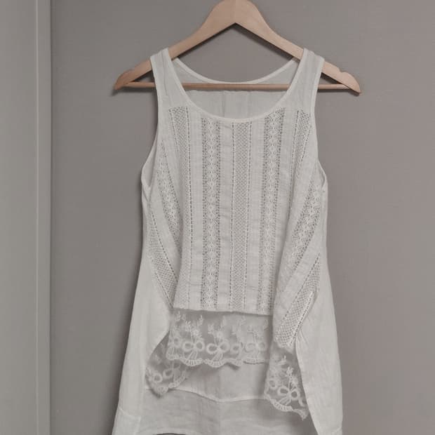빈티지 화이트 레이스 블라우스
