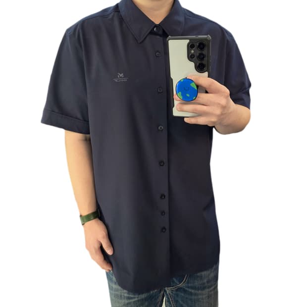 105 밀레골프 메쉬 기능성 반팔셔츠 네이비