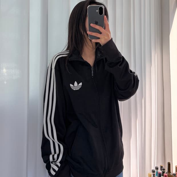 [L]아디다스 구형 파이어버드 블랙 트랙탑 져지