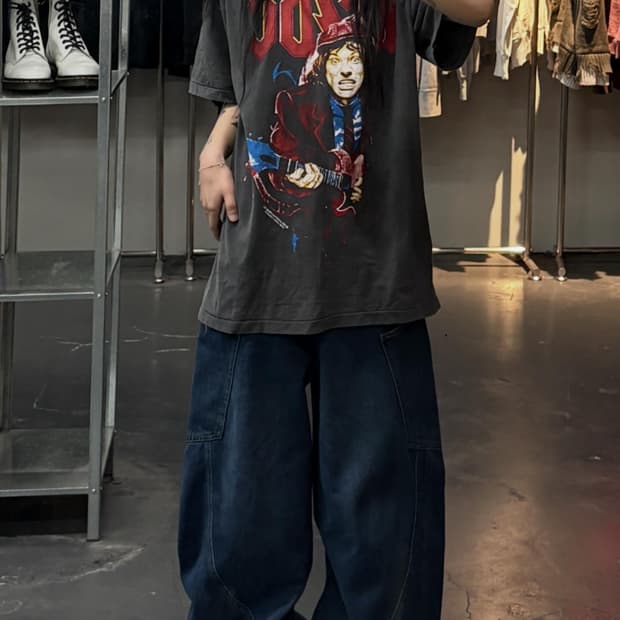 AC/DC 오리지날 96년 월드투어 하프티셔츠 A3647