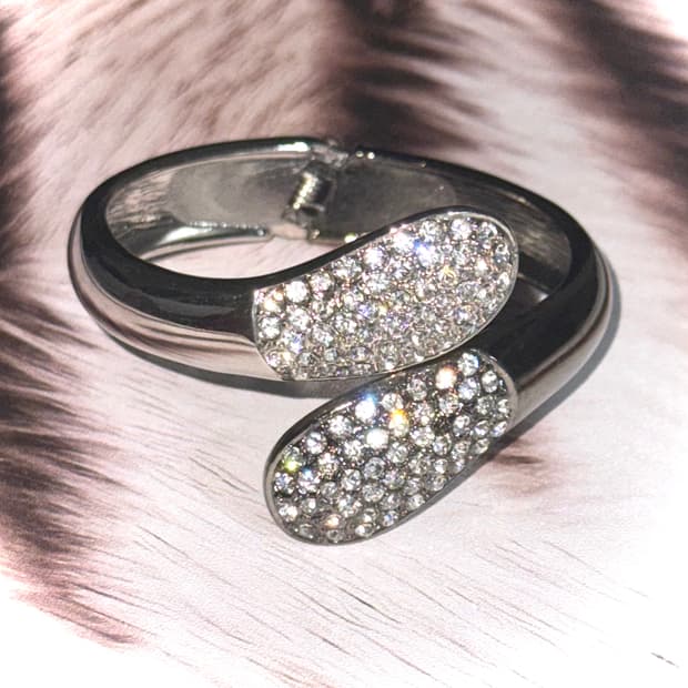 시부야 egg 갸루 실버 큐빅 자석형 뱅글 팔찌