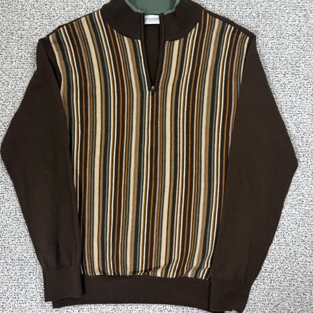 Vintage Multi Stripe Half-Zip Knit