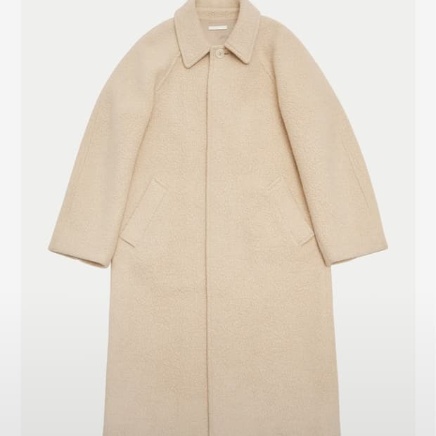 아모멘토 부클 래글러 코트 버터 BOUCLE RAGLAN COAT