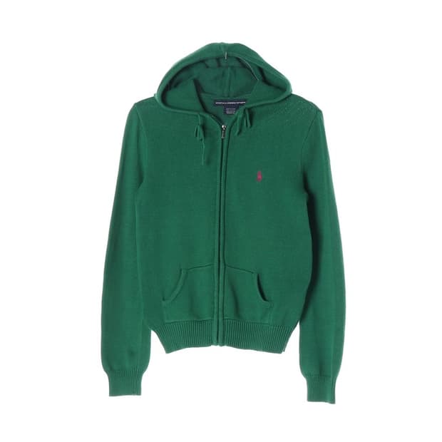랄프로렌 스포츠 그린 코튼 니트 후드 집업 M