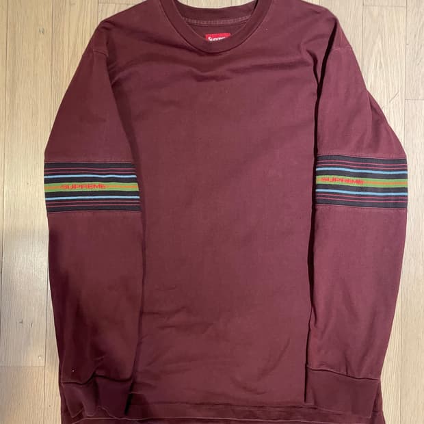 슈프림 버건디 롱슬리브 L