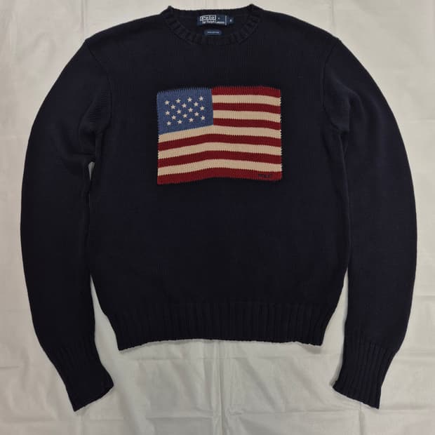 폴로 성조기 니트