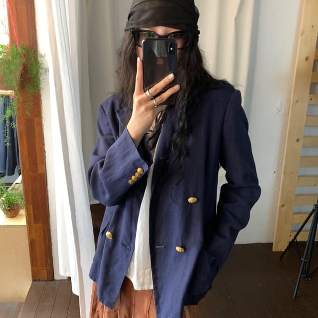 랄프로렌 금장 더블 블레이저