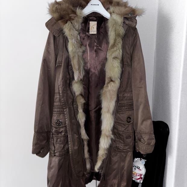 CorCaRoli 애쉬브라운 퍼 야상자켓