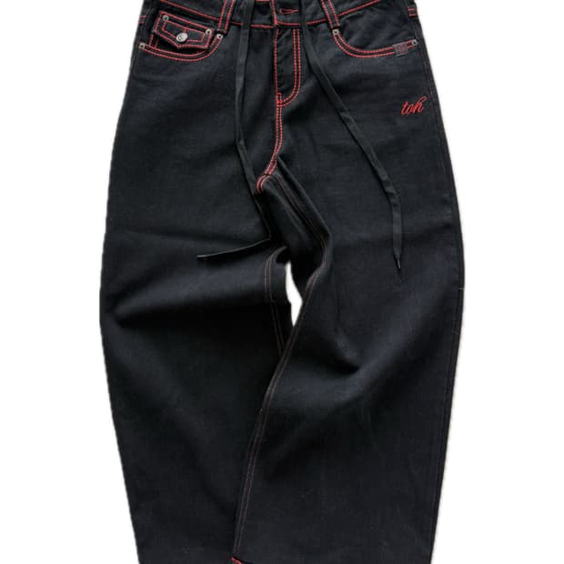 Toh cherry stitch raw pants 스티치 팬츠