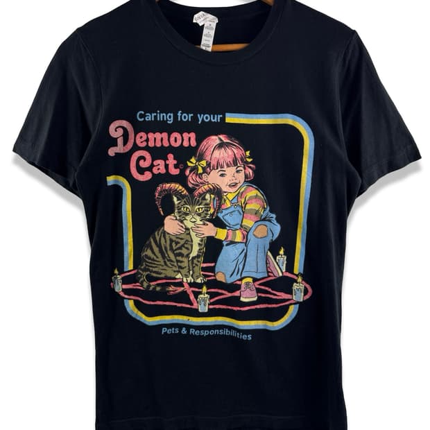 USA DEMON CAT 그래픽 티셔츠3448