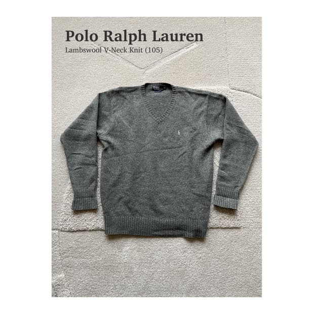 폴로 랄프로렌 100% 램스울 브이넥 니트 (105)