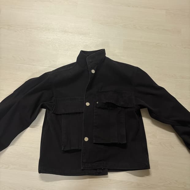 우영미 하이넥 데님자켓