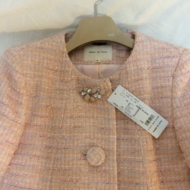 실연쇼콜라티에 사에코 코트 이시하라사토미 핑크 트위드 코트 [새상품] 