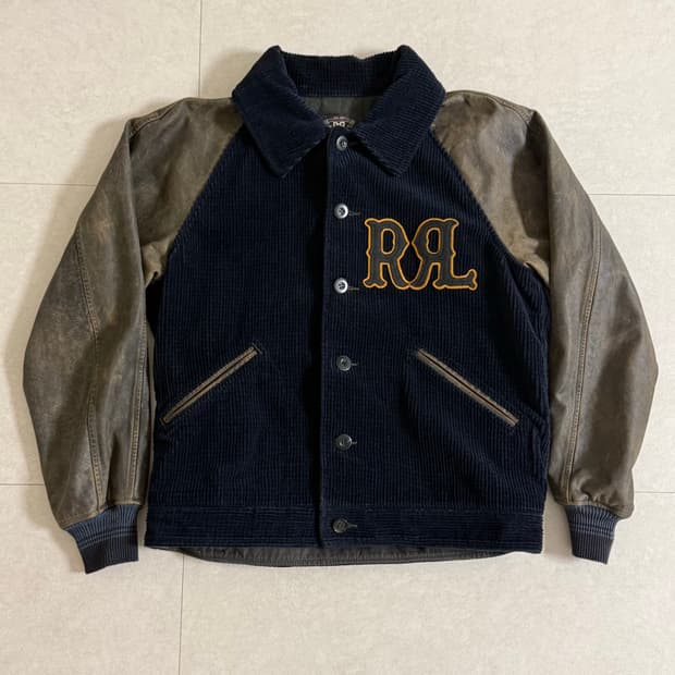 RRL 아플리케 코듀로이 바시티 자켓 farewell varsity