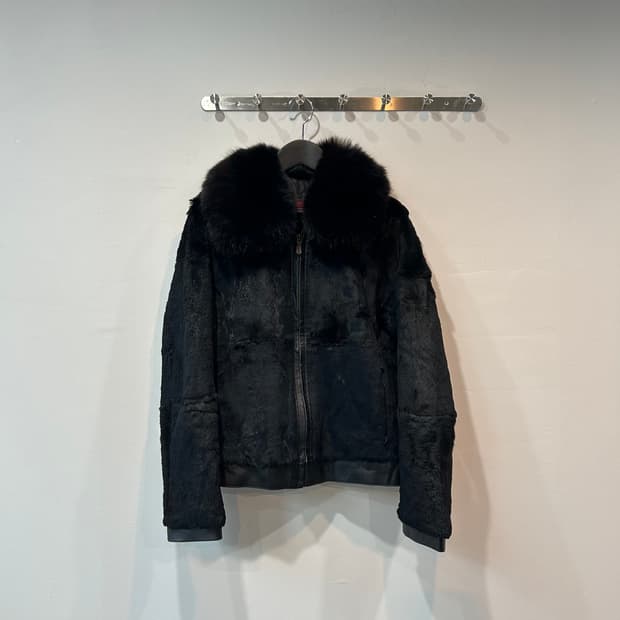 블랙 리얼 퍼 자켓