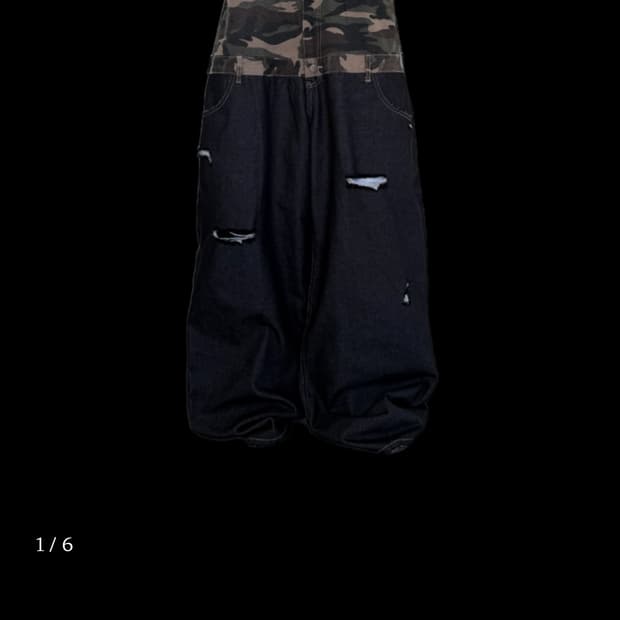 프리아큐파이 카모 하프 논페이드 데님 팬츠