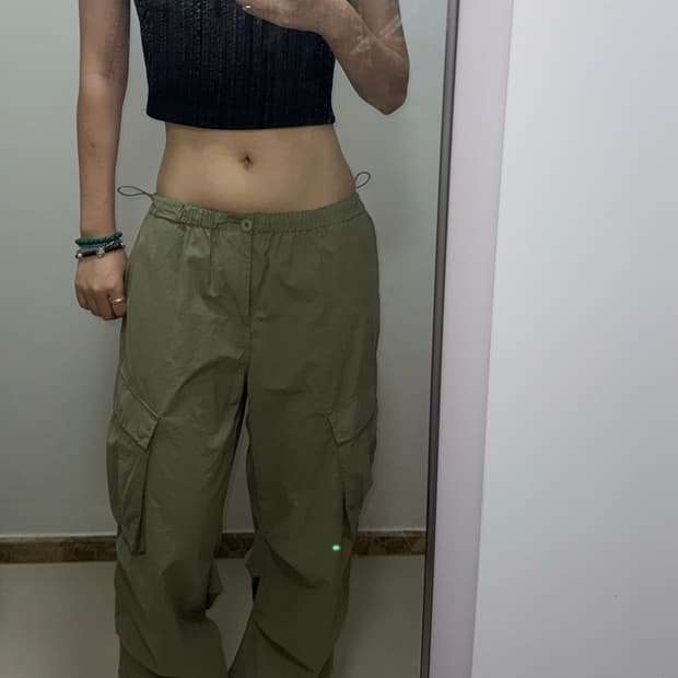 As if calie 파라슈트 카고팬츠 카키