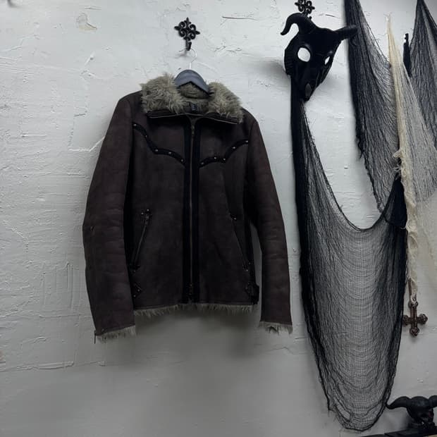 Chil deric 00s western mouton fur jacket