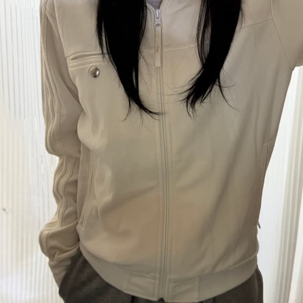 아디다스 화이트 져지 집업 100