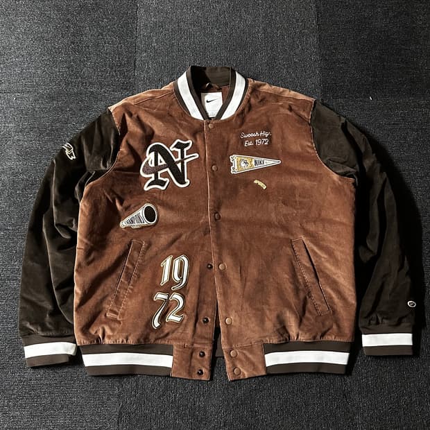 NWT 나이키 NSW 코듀로이 브라운 바시티자켓