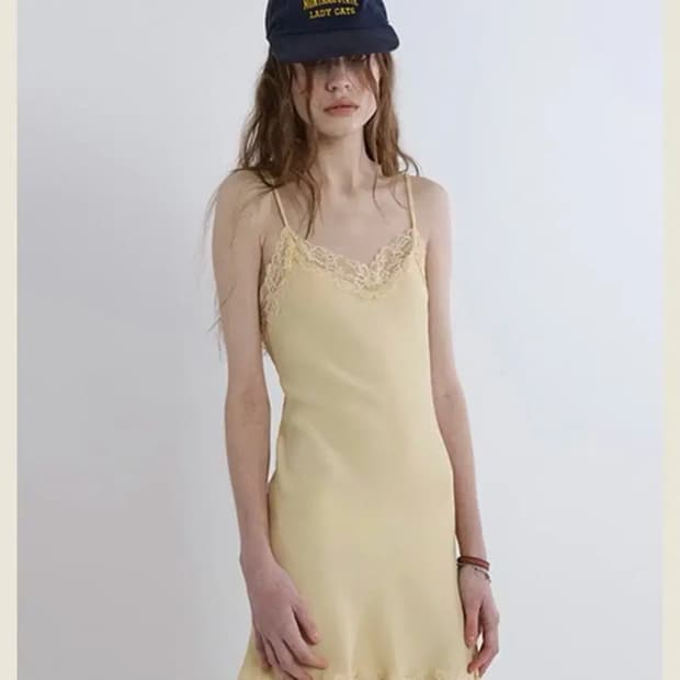 그린버터 레이스 슬립 드레스