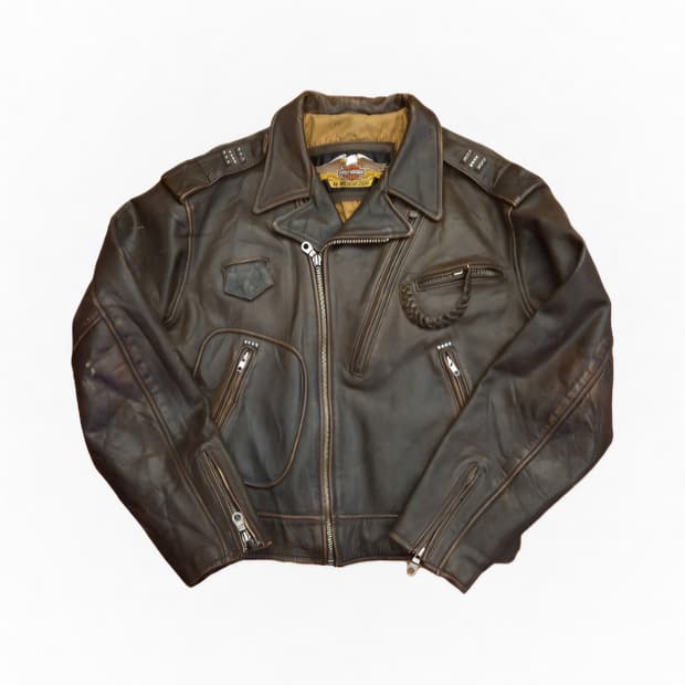 할리데이비슨 브라운 가죽자켓