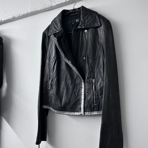 저스트 카발리 실버 라인 램스킨 자켓