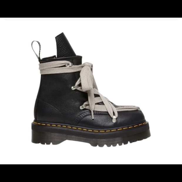 닥터마틴 x 릭 오웬스 1460 RO 레더 레이스 업 플랫폼 부츠 블랙