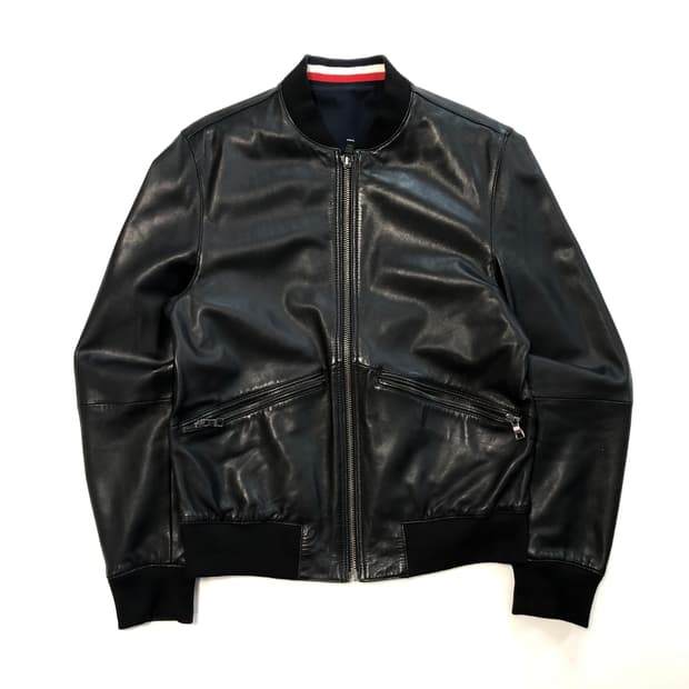 타미힐피거 리버시블 레더 봄버자켓 