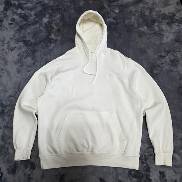 (XL)나이키 클럽 플리스 풀오버 후드티 크림