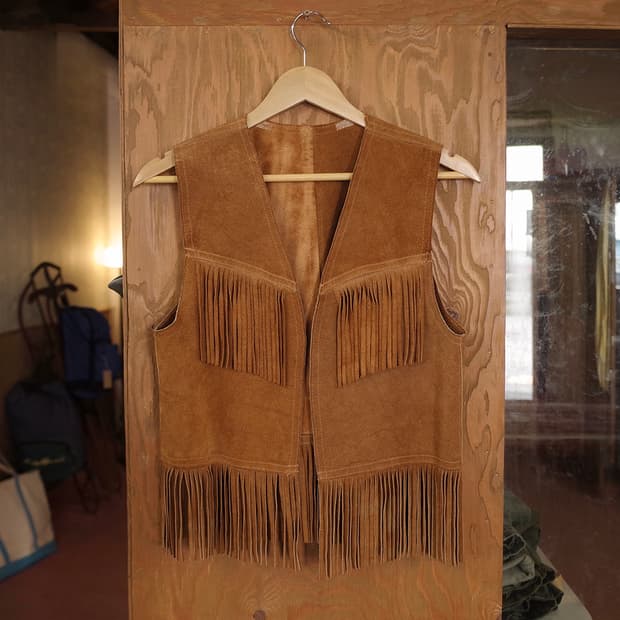 Vtg Suede Fringe Vest